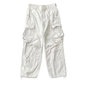 🤍 TNA Supply Cargo Pants Cream Baggy Utility Cotton Size 4 Casual